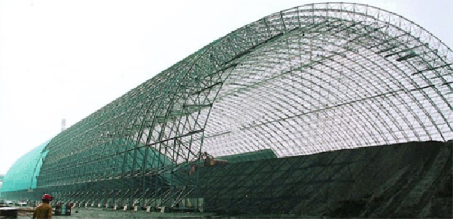 阜新热电厂螺栓球网架干煤棚